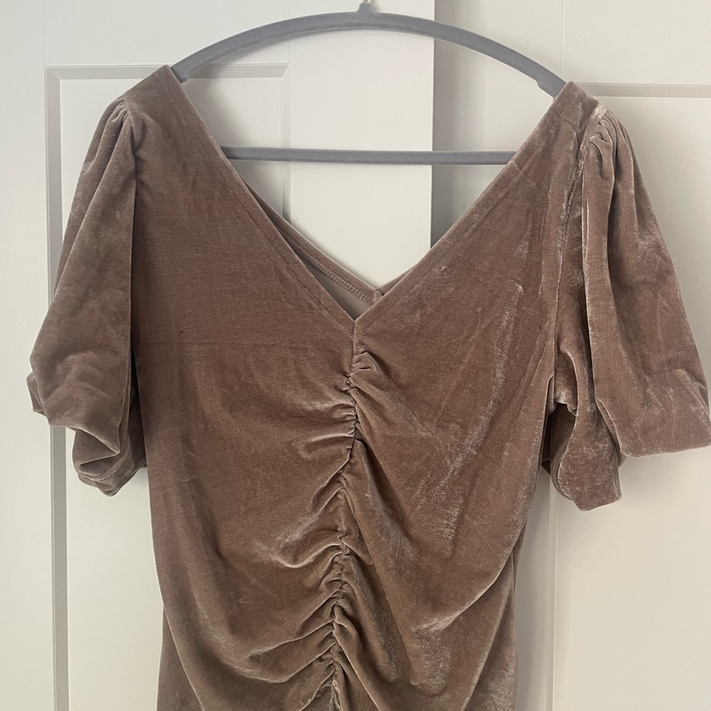 Free People Brown Velvet Blouse